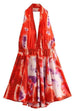 Camilladress Deep V Neck Halter Backless Printed Mini Vacation Dress