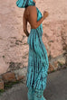 Camilladress Cowl Neck Backless Tie Dye Hoodied Maxi Dress