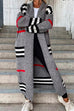 Camilladress Open Front Color Block Striped Splice Long Sweater Cardigan