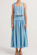 Camilladress Striped Square Collar Crop Tank Top and Slit Maxi Skirt Set