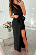 Camilladress One Shoulder Cut Out Draped Front Maxi Party Dress