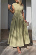 Camilladress Elegant Asymmetric Shoulder Pleated Swing Maxi Dress