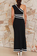 Camilladress One Shoulder Cut Out Waist Ric Rac Color Block Maxi Dress