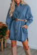 Camilladress Curve Hem Button Down Denim Shirt Dress