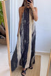 Camilladress Halter Neck Backless Color Block Printed Maxi Dress