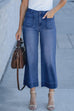 Camilladress Patch Pocket Straight Wide Leg Cropped Jeans