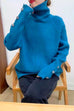 Camilladress Turtleneck Raglan Sleeves Buttons Slouchy Sweater