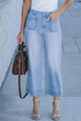 Camilladress Patch Pocket Straight Wide Leg Cropped Jeans