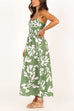 Camilladress Spaghetti Strap High Waist Printed Maxi Holiday Dress