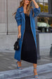 Camilladress Lapel Double Breasted Long Denim Trench Coat