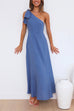 Camilladress Bow Knot One Shoulder High Waist Sleeveless Maxi Swing Dress