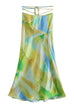 Camilladress Tie Waist High Slit Tie Dye Maxi Skirt