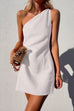 Camilladress One Shoulder Sleeveless Cotton Linen Mini Dress