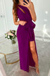 Camilladress One Shoulder Cut Out Draped Front Maxi Party Dress