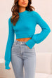 Camilladress Crewneck Ribbed Knit Slim Fit Crop Sweater