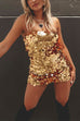 Camilladress Strapless Off Shoulder Party Mini Sequin Dress