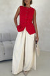 Camilladress Elastic Waist Wide Leg Cotton Linen Palazzo Pants