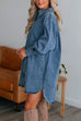 Camilladress Curve Hem Button Down Denim Shirt Dress