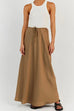 Camilladress Drawstring Waist Satin A-line Maxi Skirt