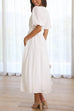 Camilladress V Neck Lantern Sleeves Waisted Ruffle Maxi Dress