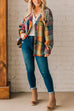 Camilladress Drop Shouler Button Up Color Block Plaids Jacket