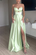 Camilladress Strapless Cut Out Back Lace-up Slit Maxi Party Dress