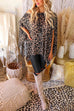 Camilladress Cold Shoulder Irregular Leopard Cloak Top