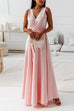 Camilladress Wrap V Neck Tie Waist Sleeveless Maxi Swing Dress