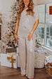 Camilladress One Shoulder Batwing Sleeve Wide Leg Sequin Jumpsuit