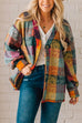 Camilladress Drop Shouler Button Up Color Block Plaids Jacket