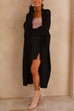 Camilladress Open Front Dolman Sleeves Pocketed Long Knit Cardigan