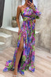 Camilladress One Shoulder High Slit Waisted Floral Maxi Party Dress