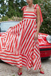 Camilladress Pocketed Bow Shoulder Striped Swing Maxi Cami Dress