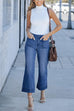 Camilladress Patch Pocket Straight Wide Leg Cropped Jeans