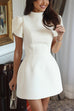 Camilladress Mockneck Petal Sleeves Bow Knot Cut Out Mini Dress