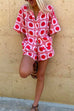 Camilladress Short Sleeves Button Up Shirt Drawstring Waist Shorts Tropic Printed Set