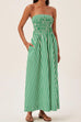 Camilladress Strapless Smocked Tube Striped Maxi Dress