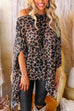 Camilladress Cold Shoulder Irregular Leopard Cloak Top