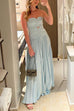 Camilladress Strapless Tube Cut Out Pleated Maxi Swing Dress