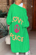 Camilladress Open Front Love and Peace Pattern Long Sweater Cardigan(in 5 Colors)