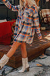 Camilladress Lapel Pocketed Button Down Plaid Shirt Dress