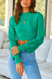 Camilladress Crewneck Ribbed Knit Slim Fit Crop Sweater