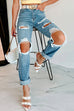 Camilladress Ripped Cut Out Straight Leg Jeans