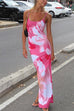 Camilladress Spaghetti Strap Floral Print Bodycon Maxi Holiday Dress