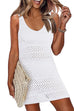 Camilladress Side Slit Crochet Hollow Out Beach Cover Up Tank Mini Dress