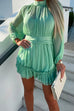 Camilladress Mockneck Long Sleeve Waisted Ruffle Chiffon Dress