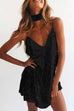 Camilladress V Neck Sequin Cami Mini Party Dress