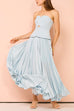 Camilladress Strapless Tube Cut Out Pleated Maxi Swing Dress