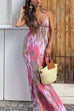 Camilladress V Neck Open Back High Waist Tie Dye Maxi Vacation Dress