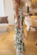 Camilladress Mockneck Split Wrap Front Sleeveless Top and Wide Leg Pants Printed Set